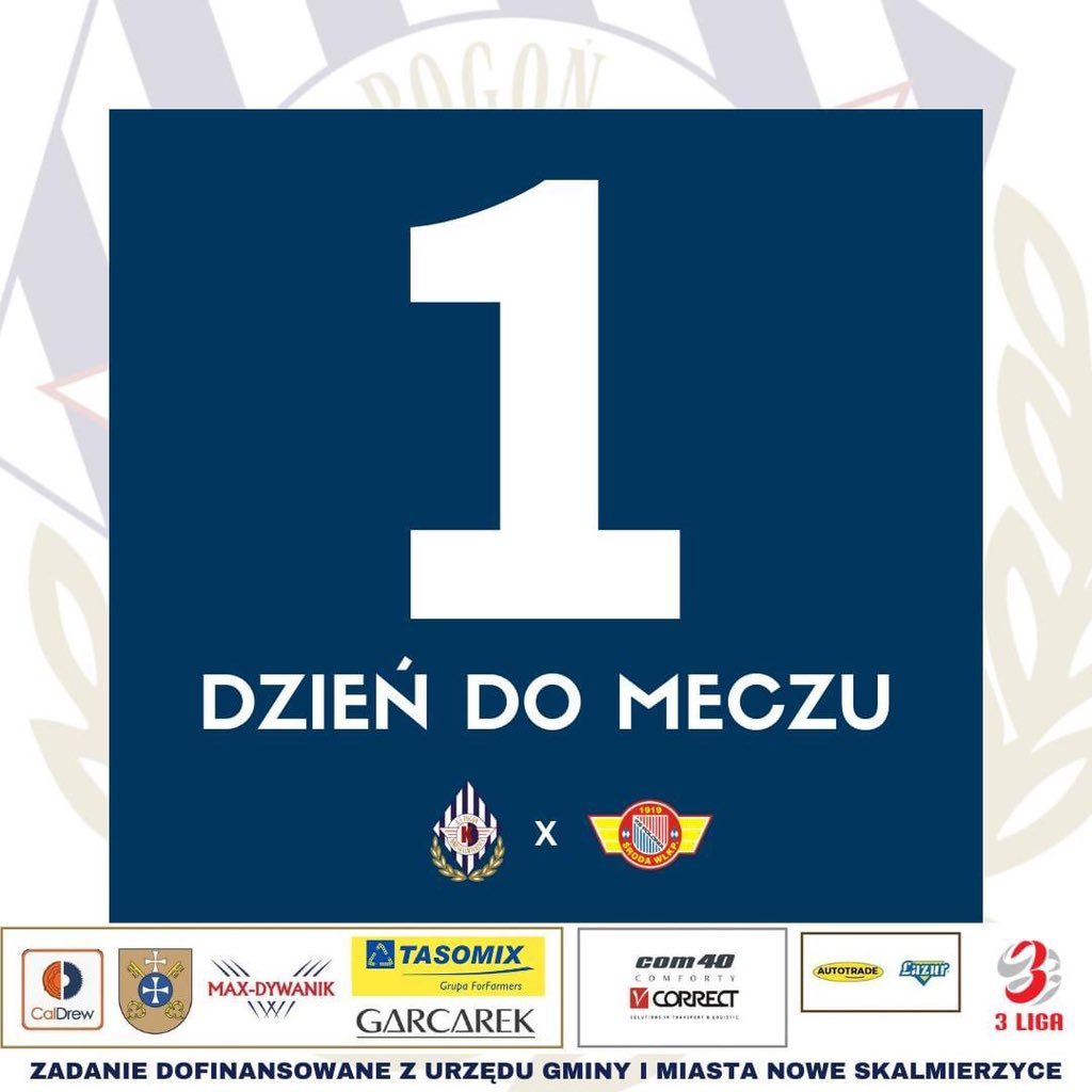 KS_Pogon_NSC's tweet image. 1️⃣ dzień do pojedynku z Polonią Środa Wielkopolska 

Już jutro o 14:00 widzimy się w Nowych Skalmierzycach 🫡 Dopingujcie biało-niebieskim w Derbach Wielkopolski ✊
—
#POGPOL #3liga