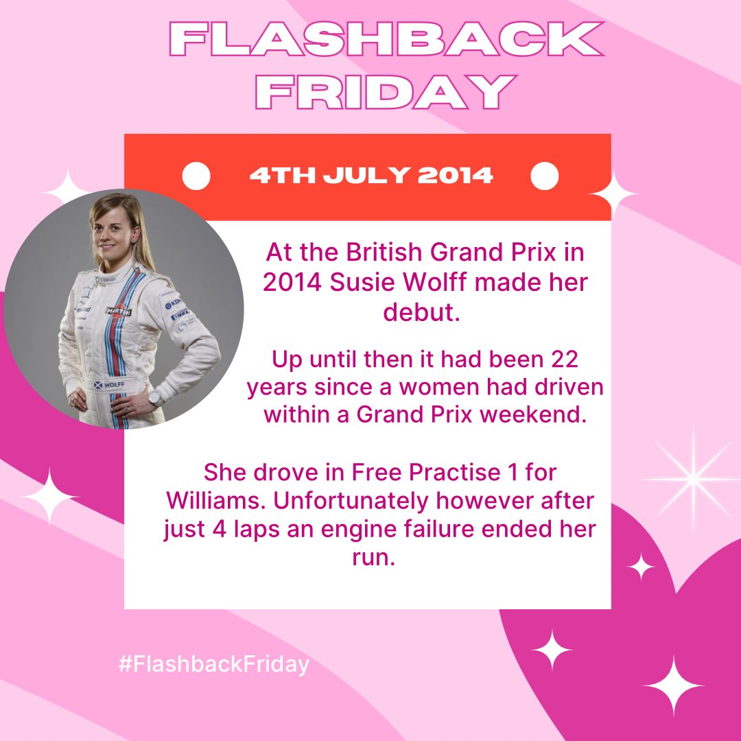 WIAMRMag's tweet photo. #FlashbackFriday! Today we are looking back on Susie Wolffs test at the British Grand Prix ๐ฌ๐ง๐๏ธ๐
#wiamrmag #magazine #f1 #Formula1 #williamsracing #susiewolff #f1academy #femaleracer #femaledriver #britishgp https://t.co/TkMjs0sDAF