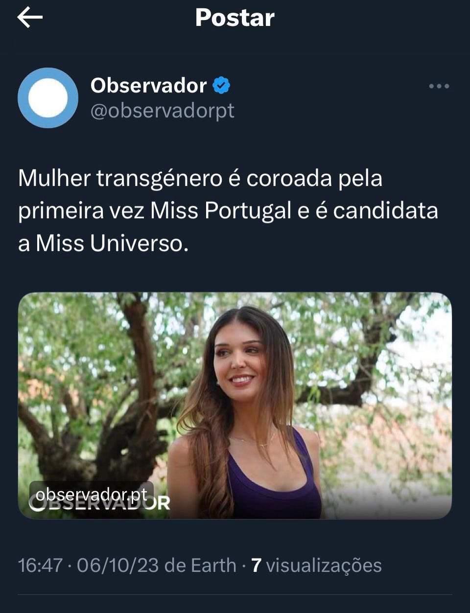 Mulher transgénero é coroada pela primeira vez Miss Portugal e é candidata  a Miss Universo – Observador