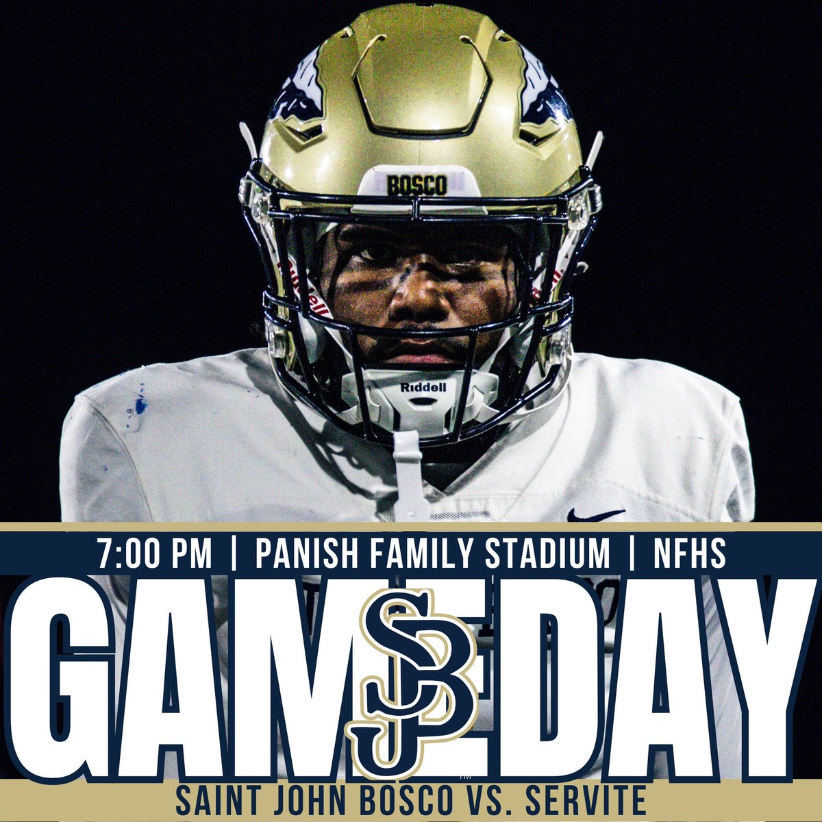 boscofootball's tweet photo. GameDay Brave Nation:  Homecoming &amp; Senior Night ‘23 from Panish Family Stadium versus the Servite Friars.  #DestinationBosco #TrinityLeague https://t.co/QZqVdcj6p8