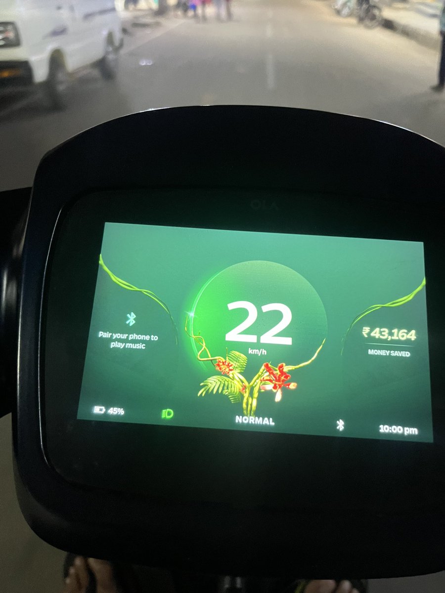 Pavan1739's tweet photo. Love with this theme ❤️🟢⚡🛵
#MoveOS4 Well done @OlaElectric Software team @suvonilc 
1. Auto indicator turn off works perfect 👌
2.Hill hold 👌
3. Ride journal information👌
I have saved 43166₹ 😮🥳
@bhash @akhandelwal @Khalidaaalbadri https://t.co/j5ybamzj8G
