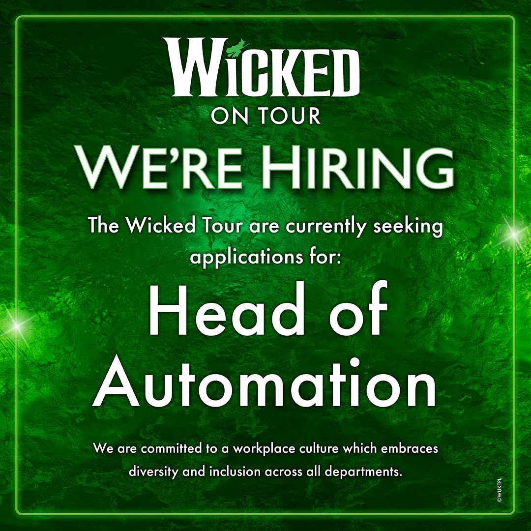 The Wicked Tour is hiring! Visit playfuluk.com/recruitment for the role and application details. Closing date: Wednesday 11 October 2023 at 5:00 pm