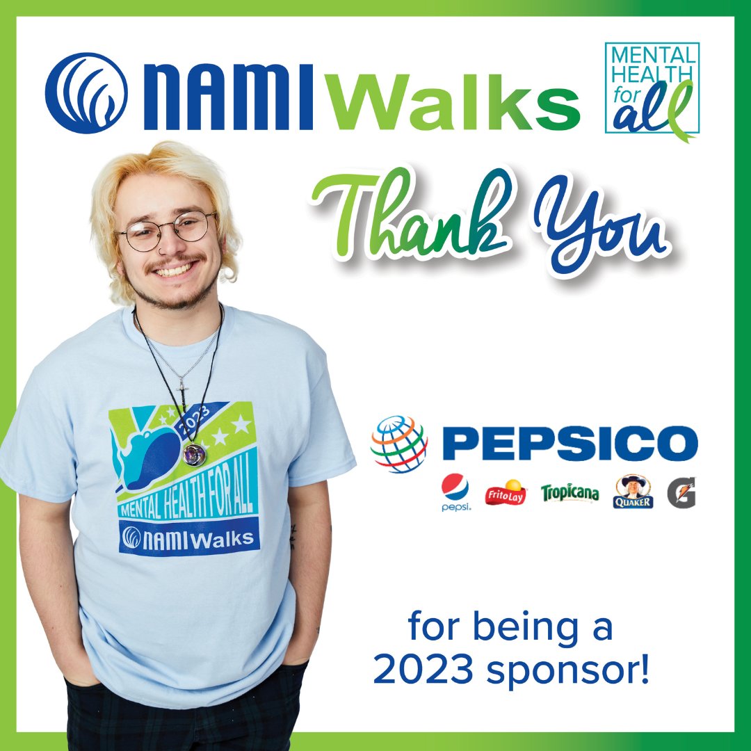Thank you to <a href="/Pepsico/">PepsiCo</a> for supporting NAMIWalks! #Together4MH