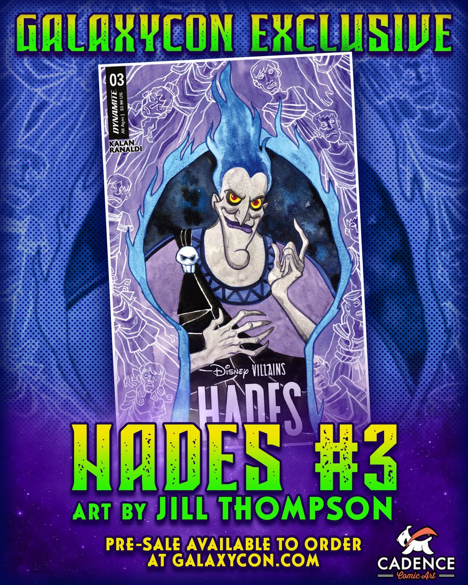 Check out our new and exclusive cover of the upcoming Hades #3 by Jill Thompson! Quantities are limited, so head to our online store and pre-order your copy now! Find Out More: galaxycon.info/hadespresale #GalaxyCon #galaxyconvirtual #comicbook #Hades #Disney #JillThompson