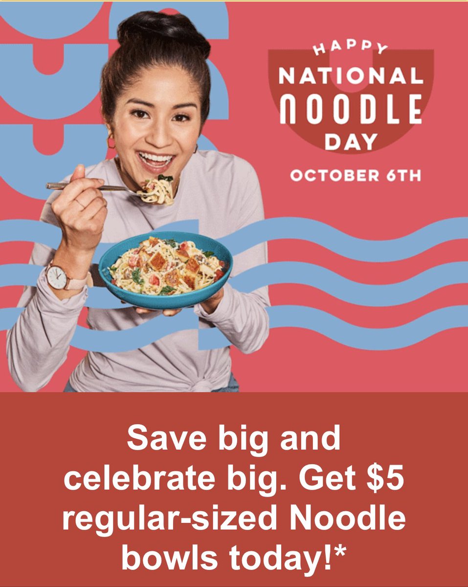ShopTurkeyCreek's tweet photo. It’s National Noodle Day and @noodlescompany is celebrating with five dollar noodle bowls! Today only! #nationalnoodleday #noodlesandco #shopturkeycreek #turkeycreekshopping https://t.co/5nkFo1F3dL