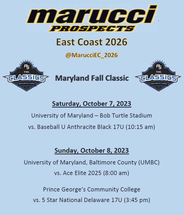 MarucciEC_2026's tweet photo. After numerous rainouts, Marucci Prospects East Coast 2026 gets back on the diamond this weekend.

Probable Pitchers:

Game 1
Max Sudo @maxsudo14
Dylan Grice @DylanGrice3 

Game 2
Grayson O'Donnell @GraysonOD44 

Game 3
Jack Grossi @Jack_Grossi7 https://t.co/yg5SR97HQG