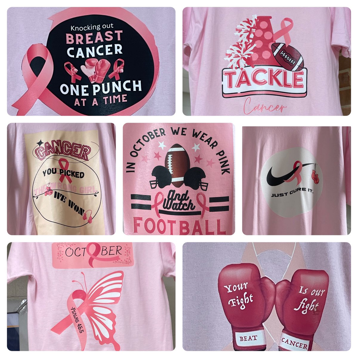 Digital Media and Health Science teamed up to design and print tshirts for our “Hanging Cancer Out to Dry” campaign. The shirts will hang in the halls of the Career-Technical Center throughout the month of October in support of Breast Cancer Awareness.👚🩷 #curecancer #tpsd