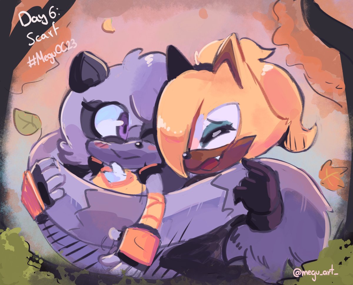 megu_art_'s tweet photo. Day 6: Scarf ft Tangle and Whisper ๐งฃ
#MeguOC23 #IDWSonic https://t.co/JpxdbBRPbH