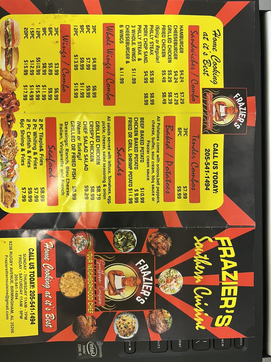 Thank you to Frazier’s Southern Cuisine and Ms.Duncan for sponsoring our team meal on yesterday. We really appreciate your support!
Be sure to stop by their spot to get you something to eat.
8236 Rugby Avenue Birmingham, AL 35206
#HomeCookingAtItsBest