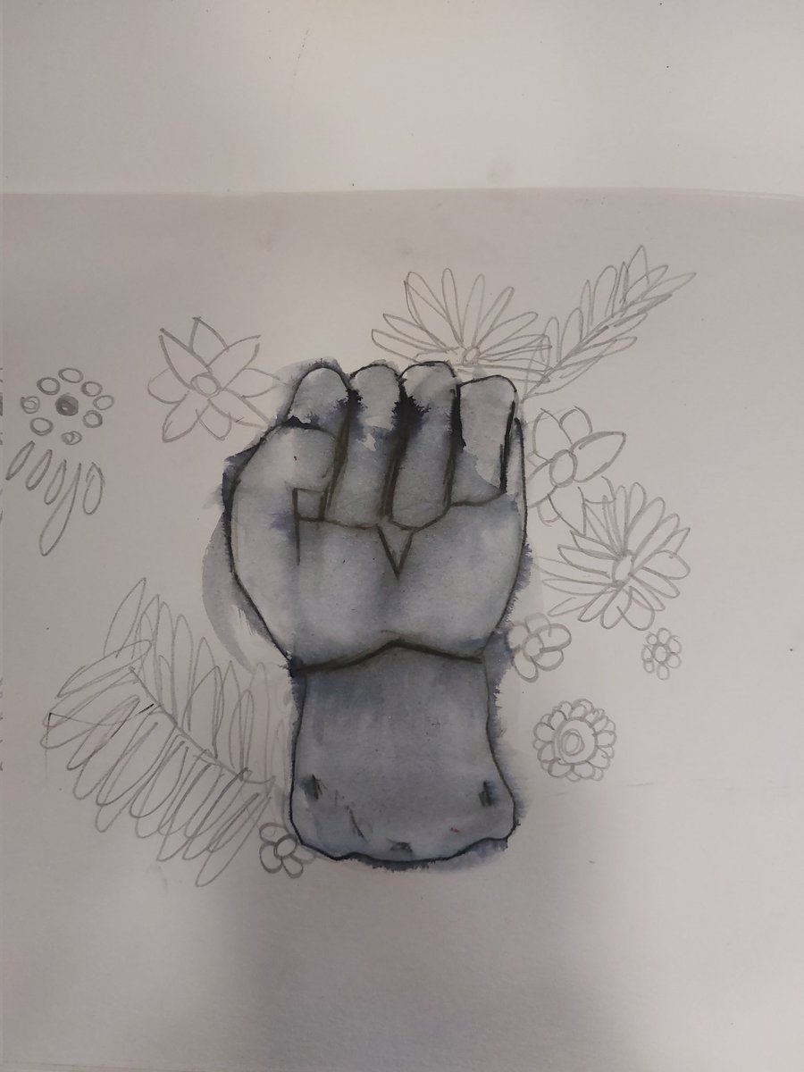 MissSwiderska's tweet photo. Some great pen and wash fists from Yr 8 this week. We will then add flowers around them to celebrate anti-racism, some great work and discussion around the #BLM movement 👏🏻 #BlackHistoryMonth #PenAndWash #Art #AntiRacism #Equality #BlackLivesMatter https://t.co/kgWIIv0xmz