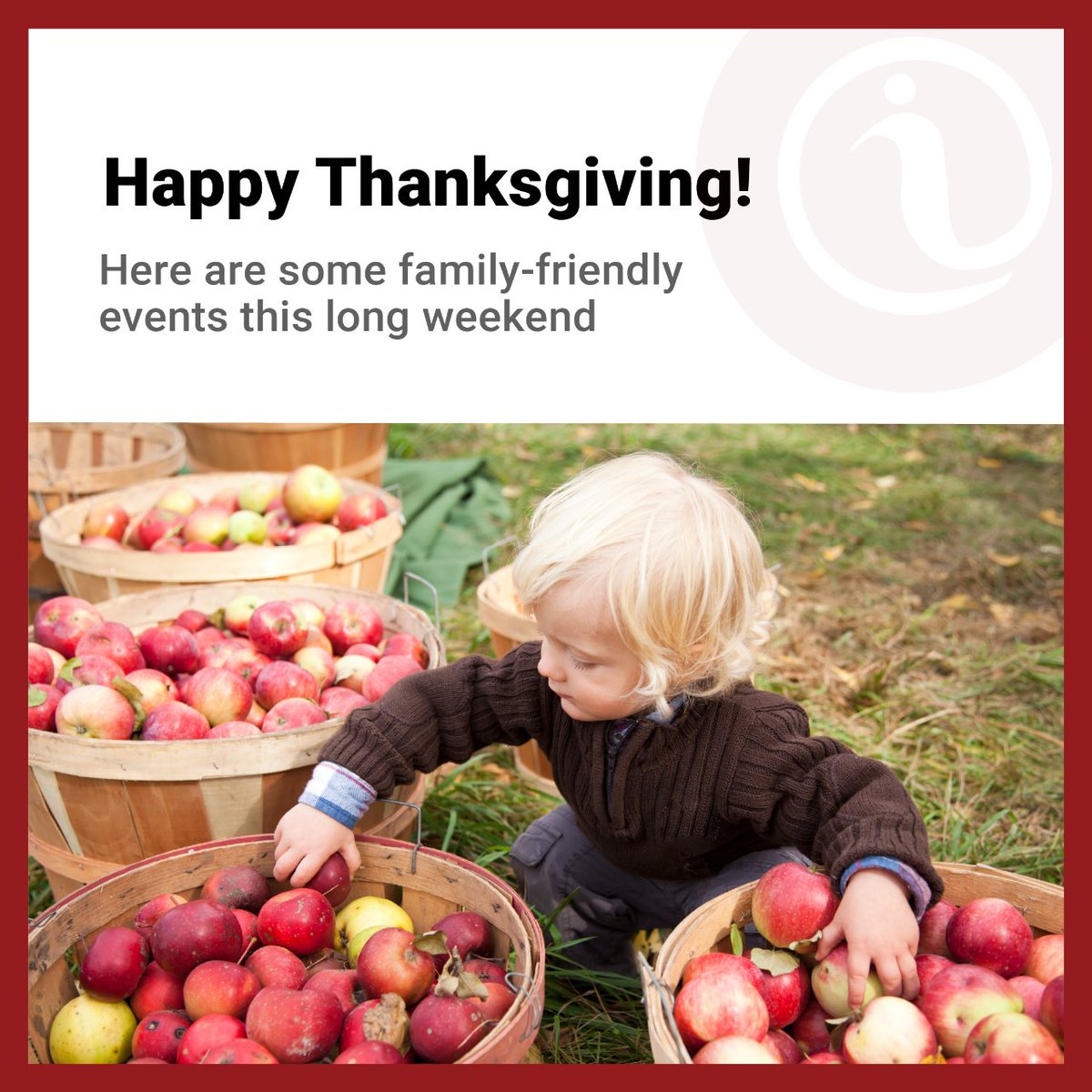 _iConnect's tweet photo. 🍁 🍎 Looking for some family fun this long weekend? Happy Thanksgiving!

#longweekend #thanksgiving #familyfun #iConnect #iConnectCommunity https://t.co/l067JgUlqk