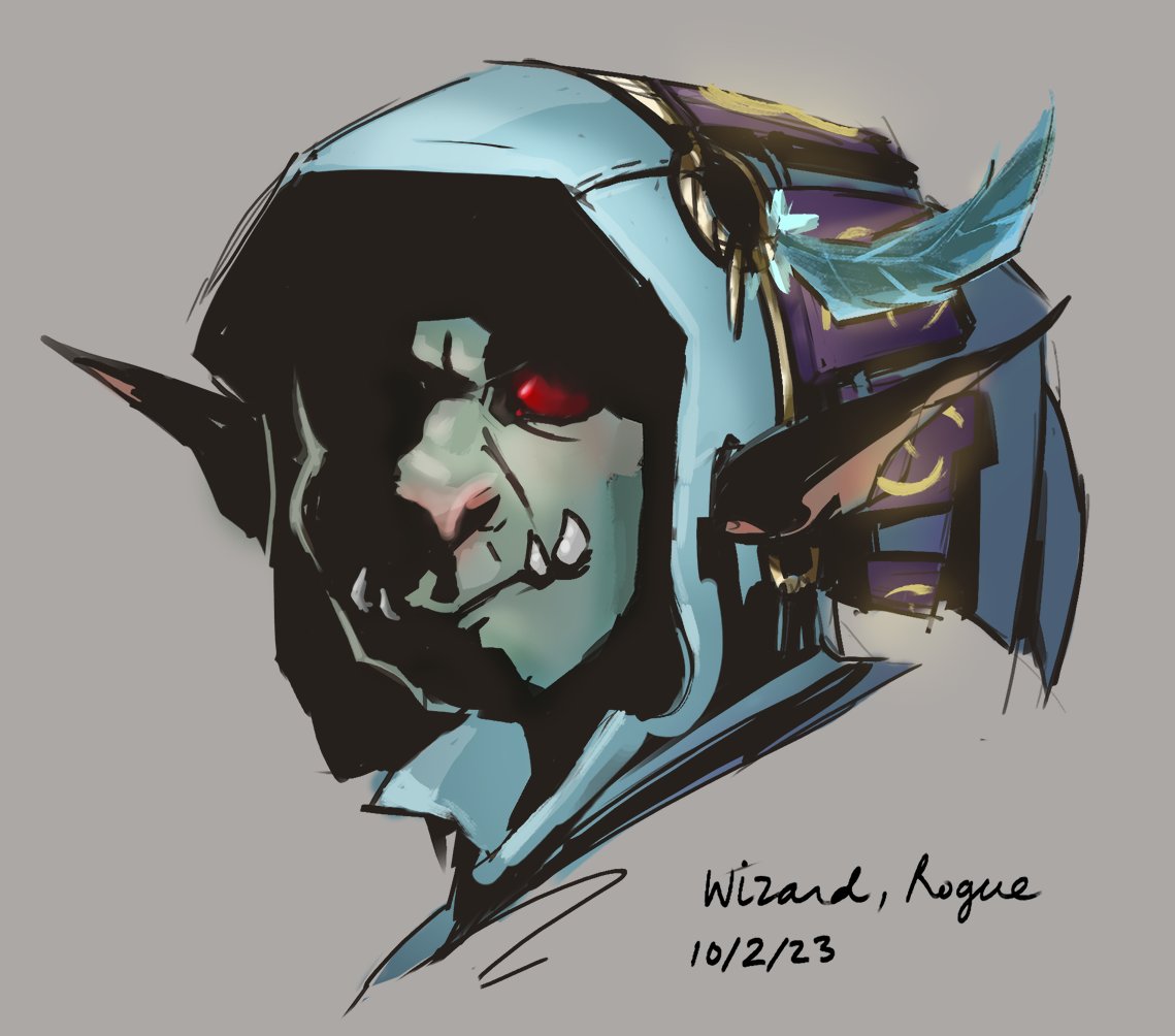 princecatloaf's tweet photo. I forgot to post gobtober things! Combined day 1 and 2 because late. Day 1 &amp; 2: Wizard and Rogue

#Gobtober2023 #gobtober https://t.co/6rduvi3QKo