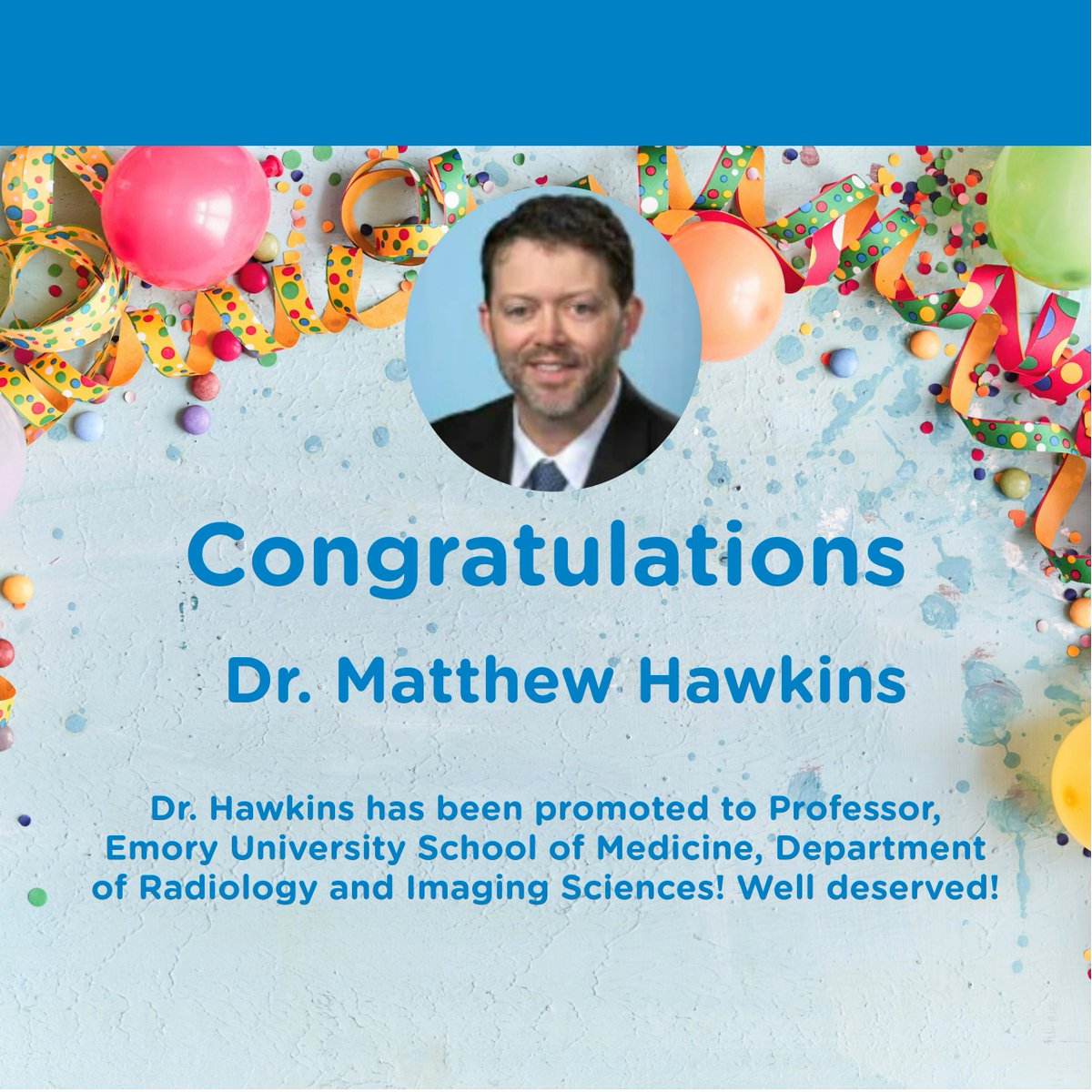 Congratulations are in order for Dr. Hawkins 👏 @EmoryRadiology #Pedsrad