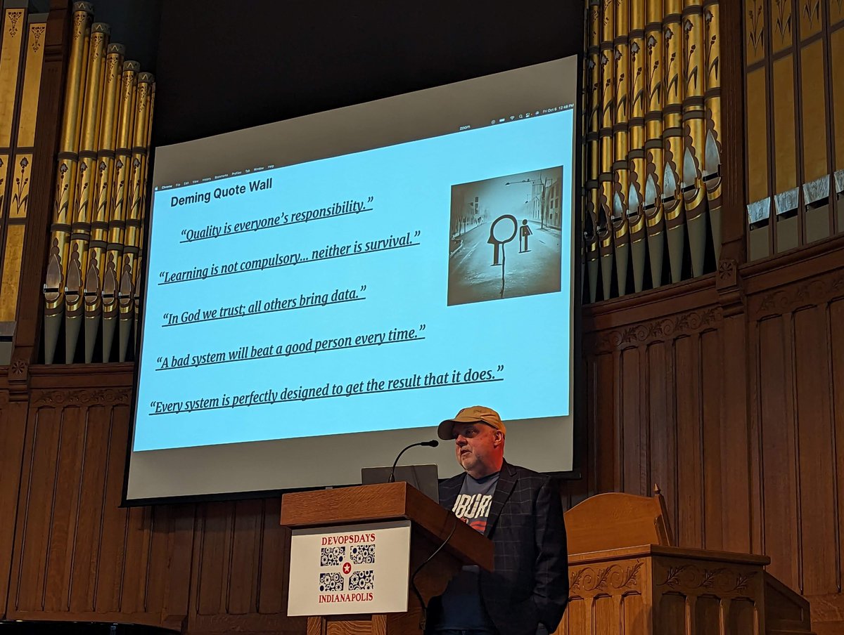 McDwayne's tweet image. What Would Dr. Deming Do? Modern IT Operations, Service Catalogs, and Configuration Management
By the one and only 
@botchagalupe 
At #devopsdaysindy 

#devopsdays