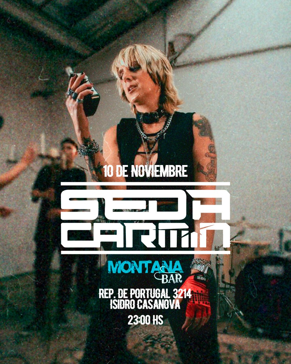 Salimos de CABA y nos vamos para el conurbano 🚘

👉🏼10 de noviembre - Montana Bar - Isidro Casanova 

#sedacarmin #rocknacional #diseño 
#banda