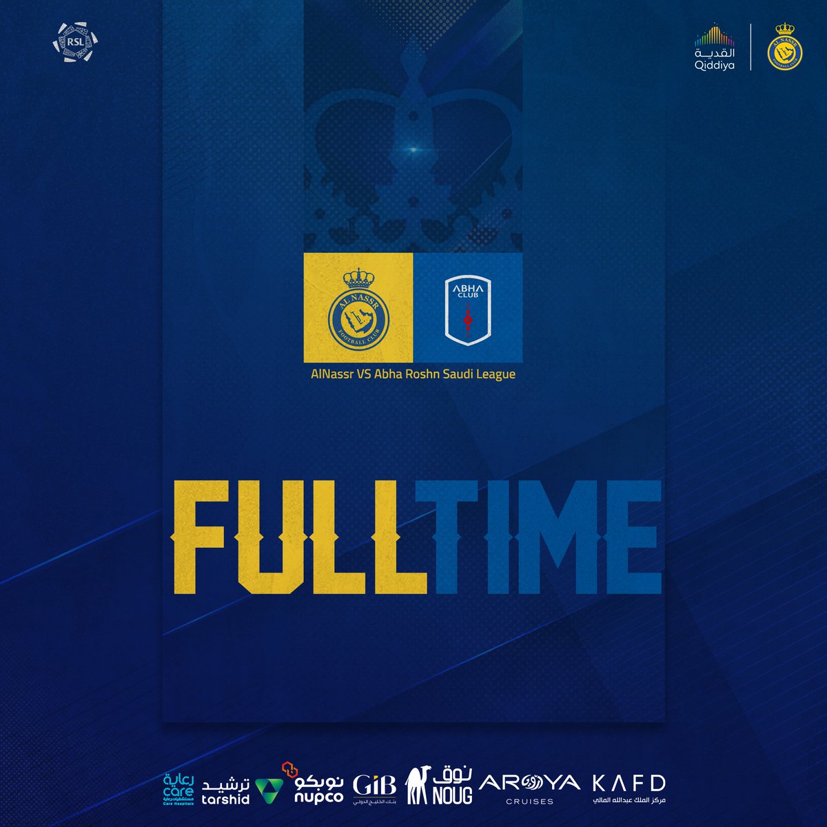 AlNassrFC's tweet photo. 🔚 | نهايـة المواجهة!
النصر 2 - 2 أبها

#النصر_ابها | #AlNassrAbha https://t.co/o29psbcL1A
