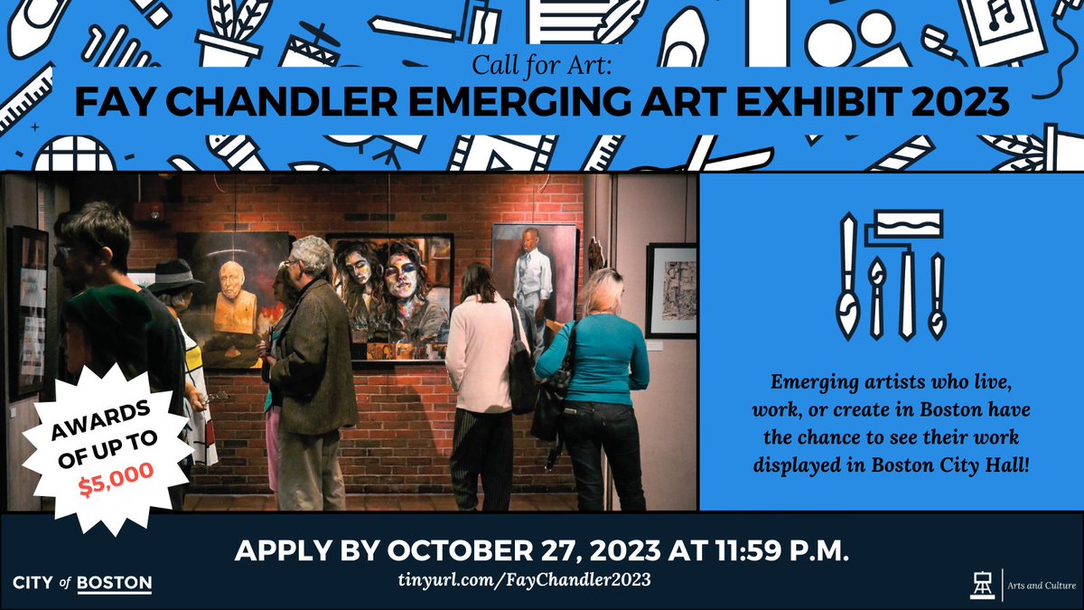 Update: The award amounts for the Fay Chandler EMERGING Art Exhibition have increased thanks to a generous donation from the family of Fay Chandler!

The Best in Show prize is now $5,000, so don't forget to submit your artwork by October 27. tinyurl.com/FayChandler2023