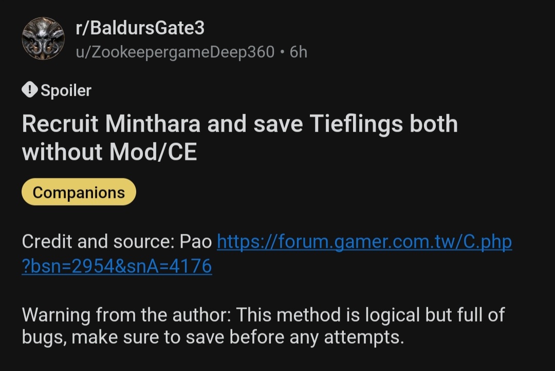 Looted Minthara after knocking her out : r/BaldursGate3