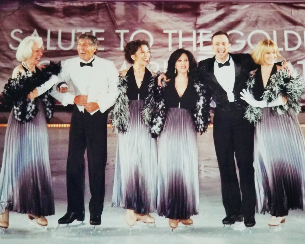 #FF Laughter is truly the best medicine! With my royal skating family #TenleyAlbright #RichardDwyer #LindaFratianne @BrianBoitano & @StarbuckJoJo in 2010 @CaesarsAC Boardwalk Hall Arena 'Salute To The Golden Age Of Skating' special @nbc #gratitude #friendships #oldschool