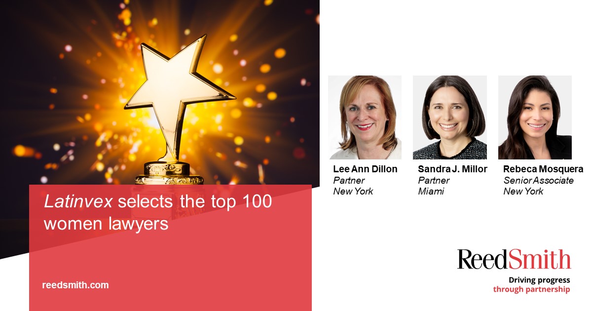 Lee Ann Dillon, Sandra Millor and Rebeca Mosquera are featured in Latinvex’s Top 100 Female Lawyers of 2023 list. Sandra and Rebeca were recommended for arbitration and litigation, and Lee Ann was endorsed for banking and finance - bit.ly/3Q8lRWt