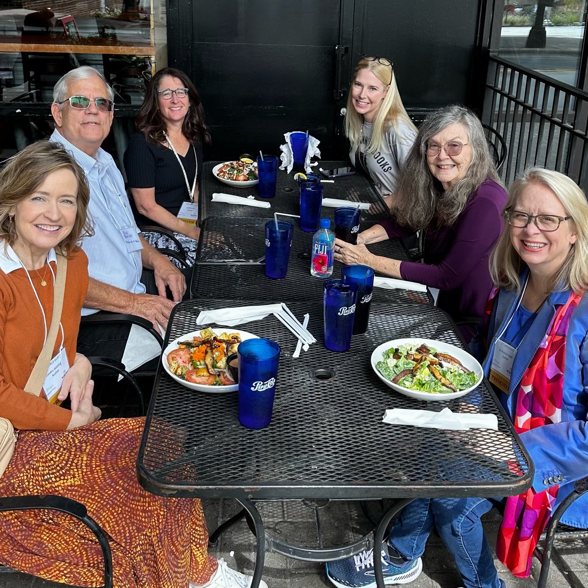 Five authors
One author husband
Lunch at #ncslma 
#magichappenshere 
#kidlit
#yalit
#mglit