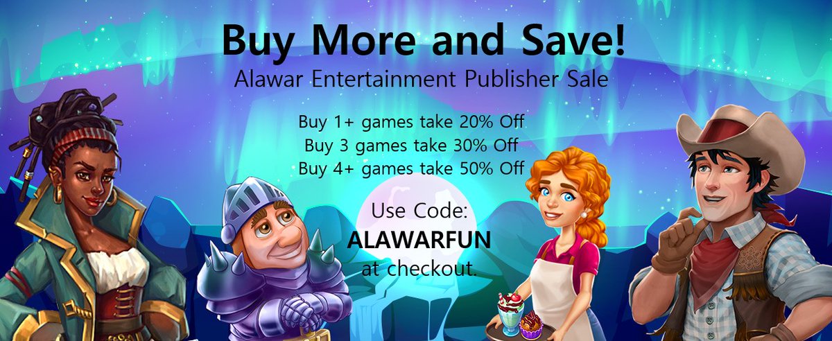 🎁 Buy More and Save Sale! Alawar Entertainment Games 🎁
The more Alawar games you buy the bigger the discount! 
Shop the sale 🌟 wildtangent.com/alawar-enterta…