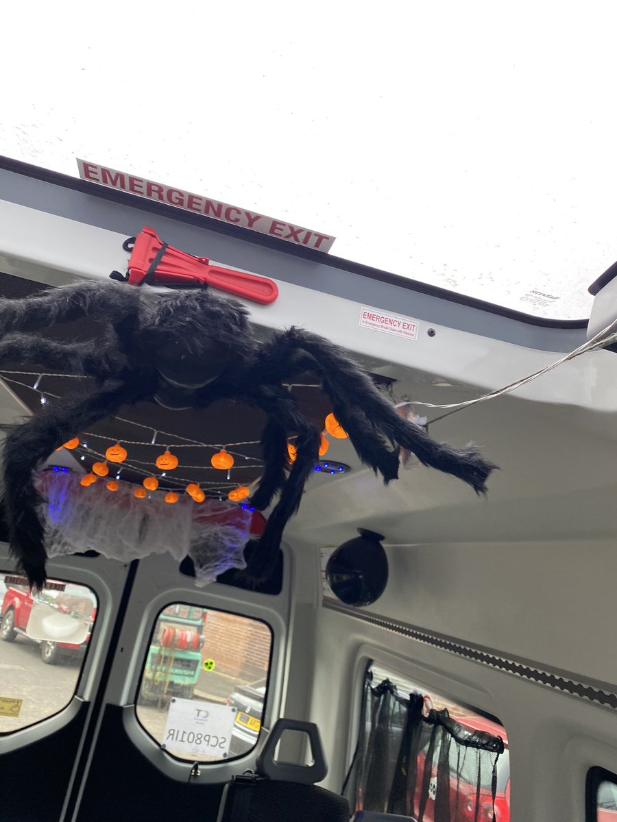 pauldodd_ct's tweet photo. Our Drivers @CT_Passenger have done an amazing job of decorating their buses for Halloween. The child being transported on behalf of SEND we’re thrilled with the results. It’s more than a job to our staff #communitytransport #CTpassenger https://t.co/OODMiwt08W