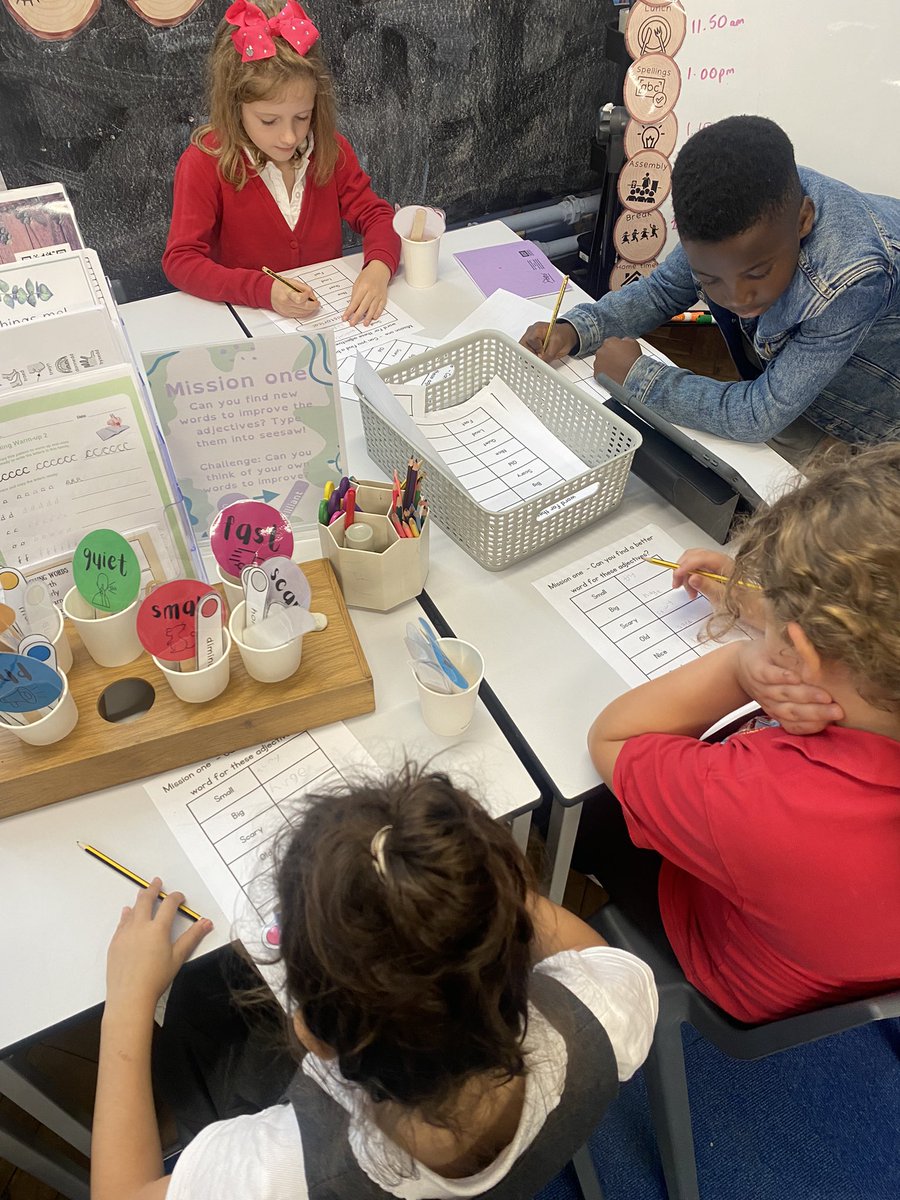 TerraceRoad's tweet photo. We’ve been learning less than and greater than < > this week in maths and look at our fabulous independent learning going on around the classroom! Exploring thesaurus’ for better adjectives and bringing the outdoors indoors to make our nature foxes! #trpfoxes #trpmath #trpllc https://t.co/vnI4KbmAtS
