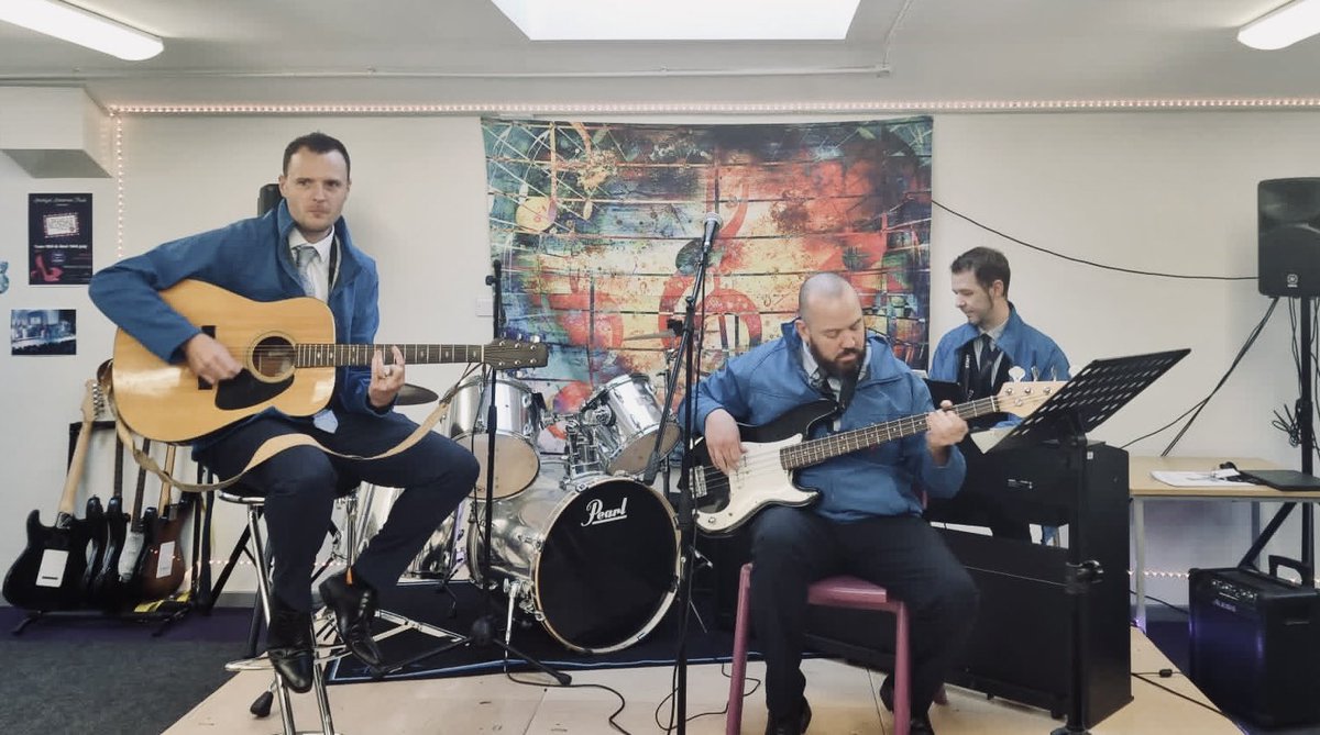 Another wonderful Open Mic session this afternoon with a special appearance from the Staff Band. Thanks @MrFitzgerald12 for making us sound so good!