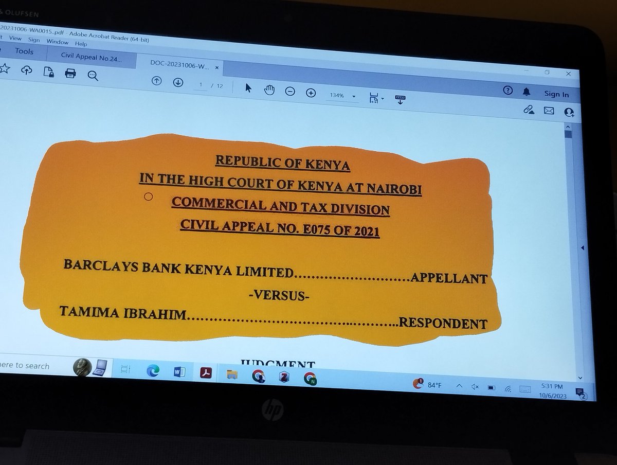 joshuamalidzo's tweet photo. #hotoffthebench
Justice Sifuna strikes yet again. Maybe his mantra is one institution at a time. An  important decision on the  obligation of banks in electronic money transfers. A bank owes a duty of care to ensure that money is paid to the correct person and correct account. (1 https://t.co/9qu6ufUwzi