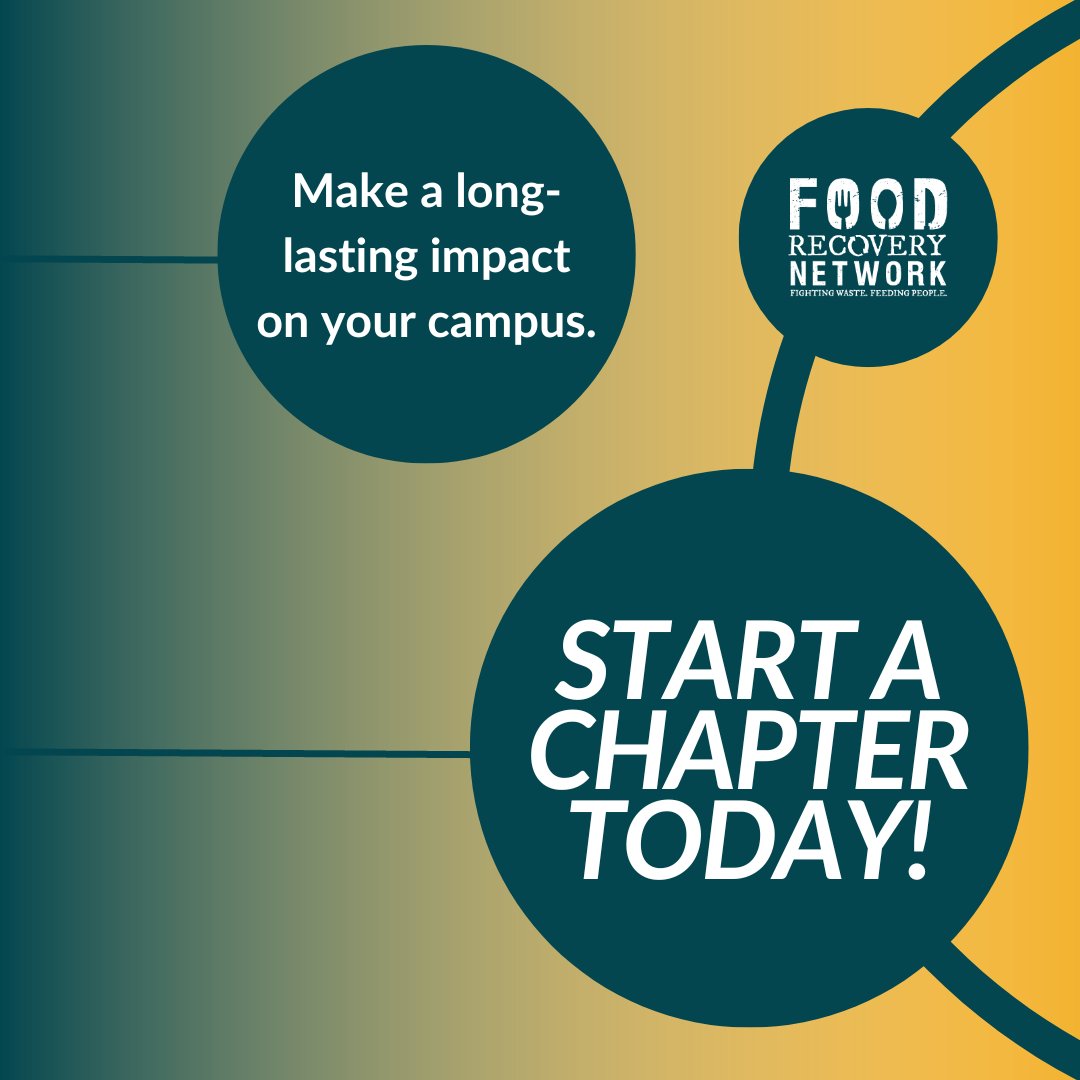 Make a long-lasting impact on your campus, start a chapter today! 🎉 . Sign up here to learn how 👉 foodrecoverynetwork.org/students-feedi… . #fightfoodwaste #foodrecovery #foodrecoverynetwork #foodwaste #frn