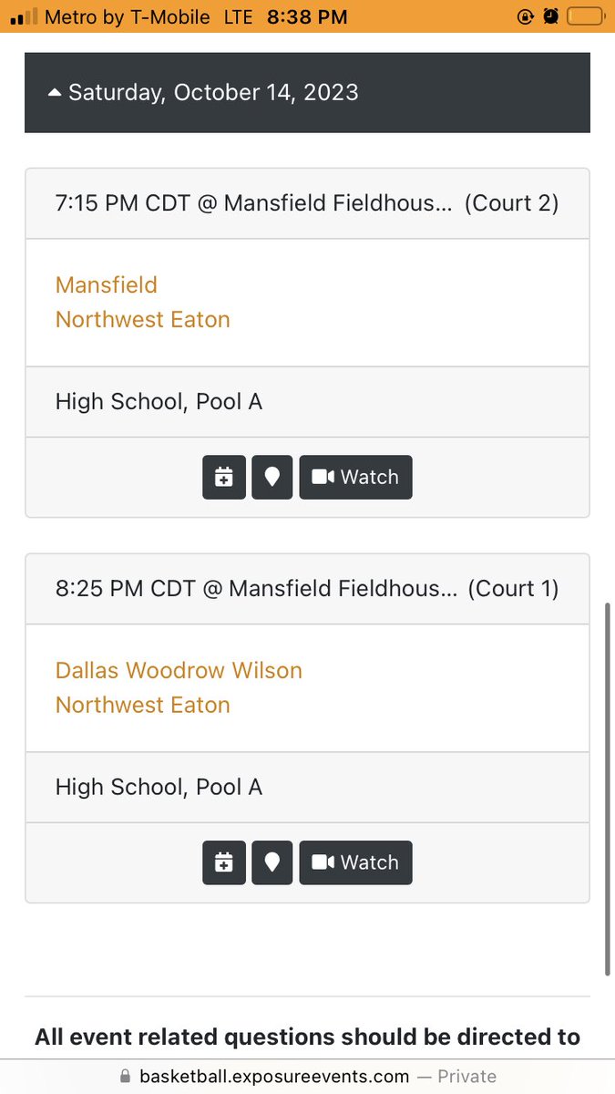 Schedule for GASO Fall Tour - Mansfield, Oct. 14 @EatonEagleHoops