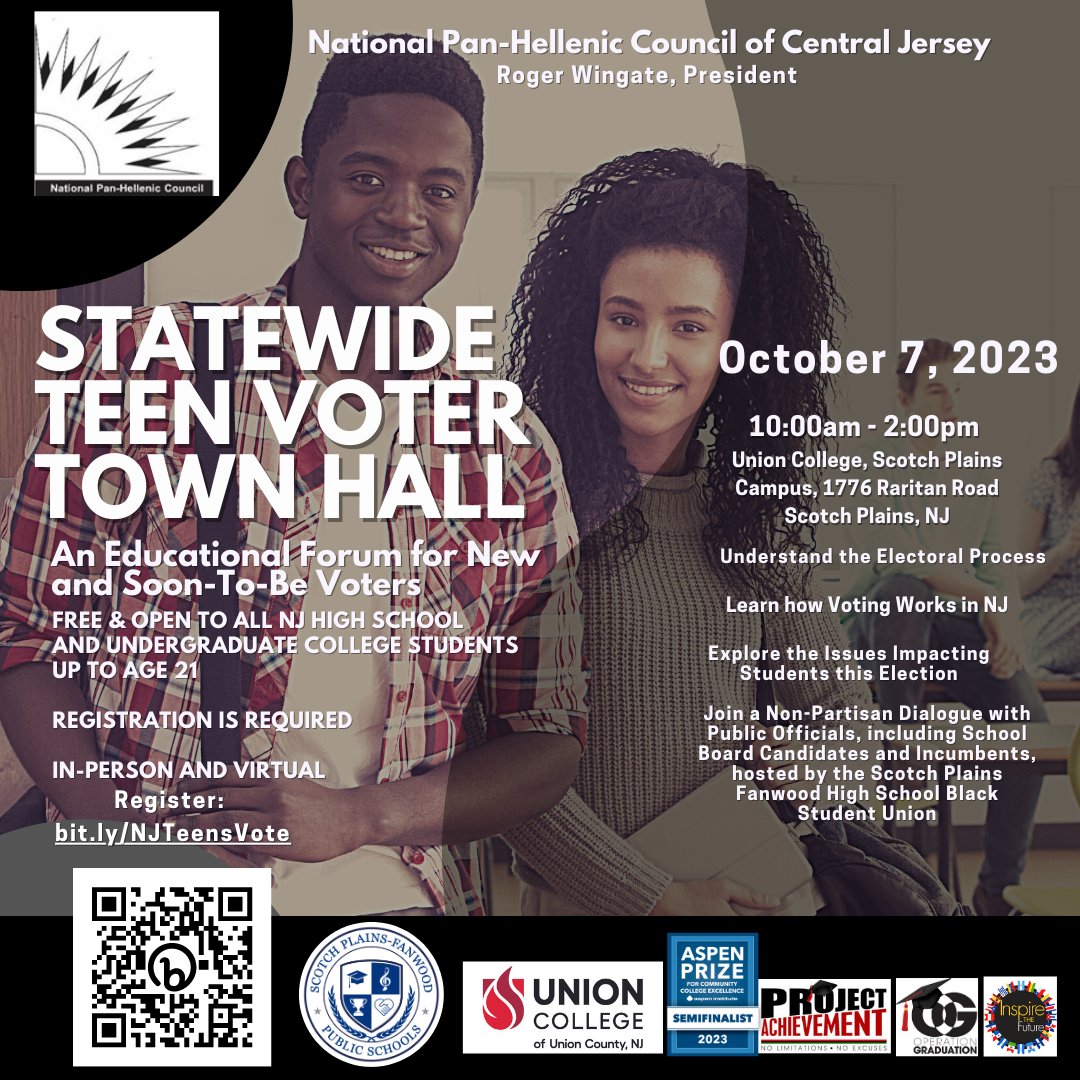 Spots still available for tomorrow's Statewide Teen Voter Town Hall@Union College, Scotch Plains Campus from 10am-2pm. Join this vital dialogue about voting in NJ, issues impacting students in this election and more.Hosted by SPF BSU!spfproud docs.google.com/forms/d/e/1FAI…