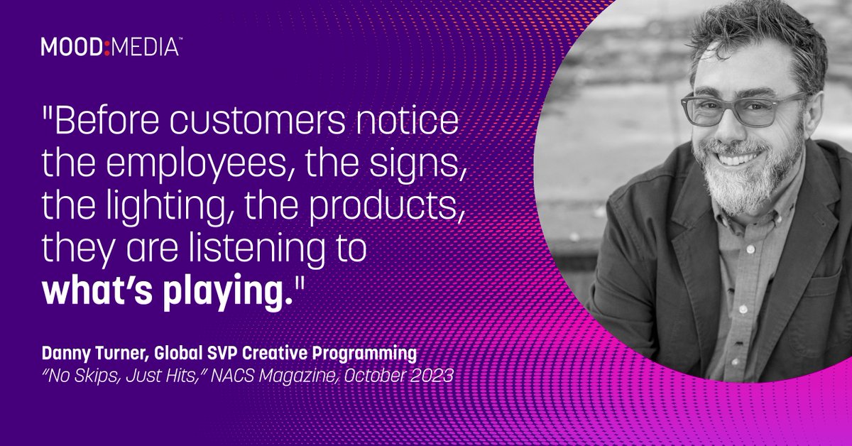 Our own Danny Turner recently engaged in a Q&amp;A with NACS, sharing his insights about how convenience stores can create resonating music programs that keep customers coming back. Read the full article here! bit.ly/3PHFVNL