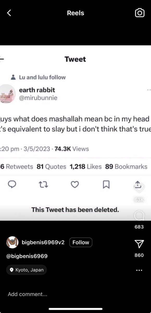 Why did <a href="/mirubunnie/">earth rabbit</a> ’s old tweet come up on my instagram reel page 😭 I wish I was joking but I’m not