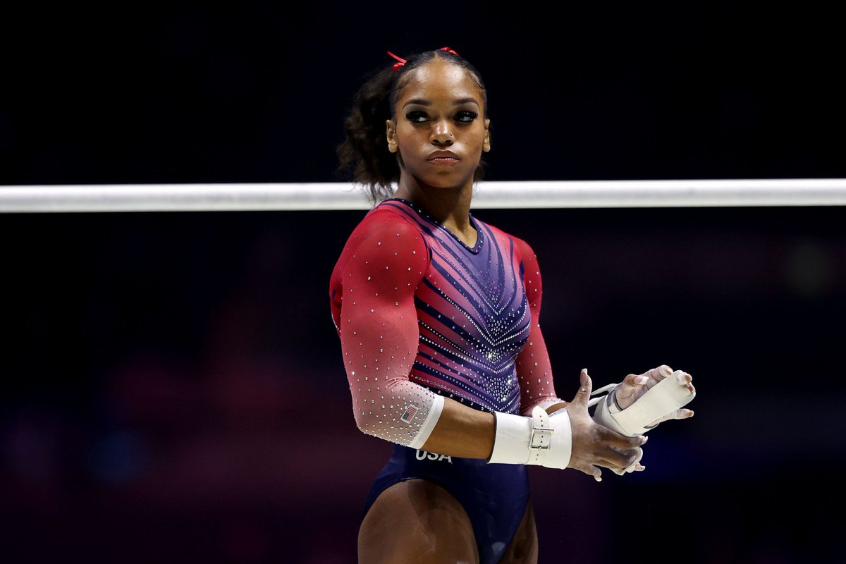 For the first time ever in women's gymnastics The gold, silver, and bronze medals in the All-Around at the World Championships goes to a trio of black gymnasts