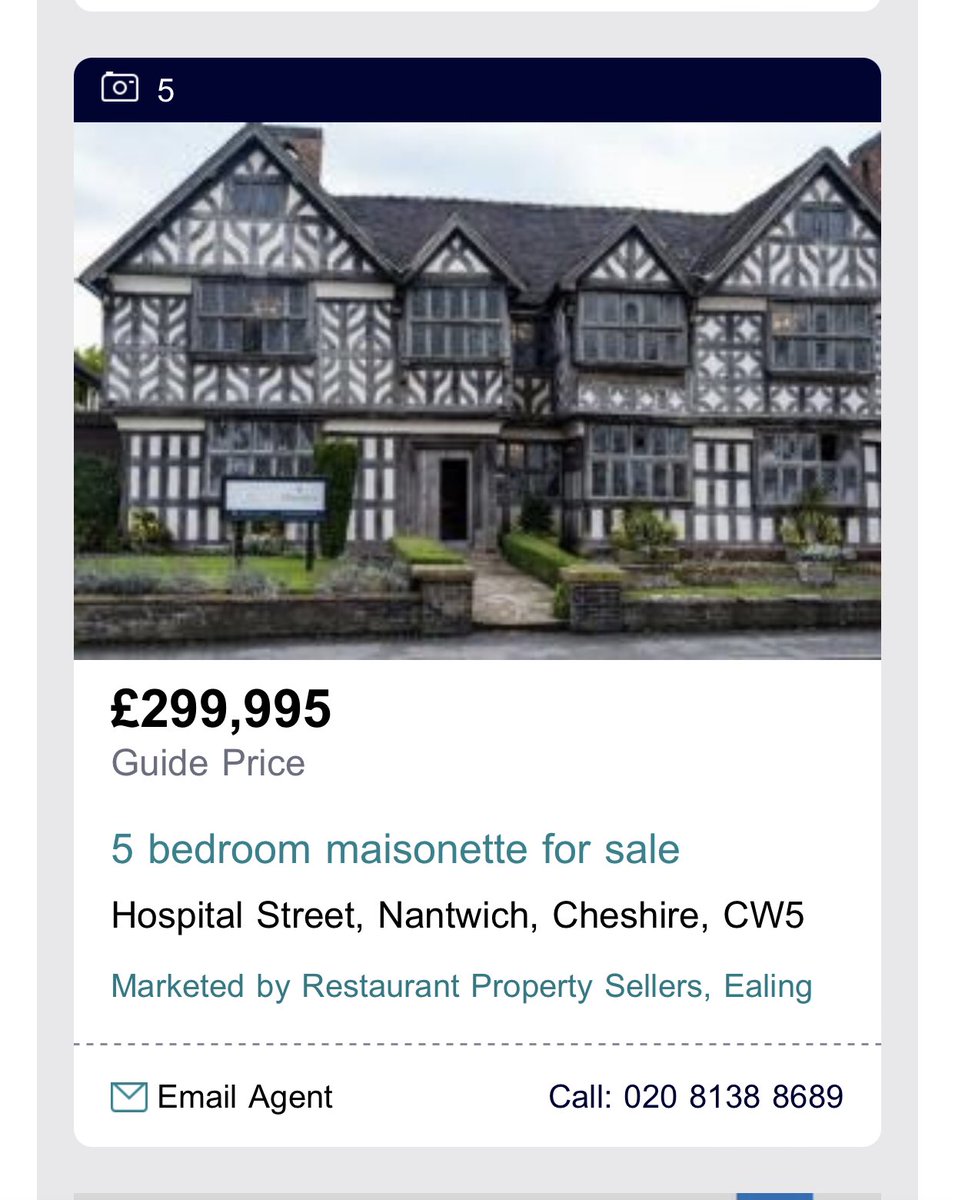 When was .<a href="/ChurchesMansion/">Churches Mansion</a> described as a maisonette?

Are there any discerning hospitality operators wanting to take on this landmark location?
#nantwich
#cheshirelife
#cheshire 
#lovelynantwich

rightmove.co.uk/properties/863…