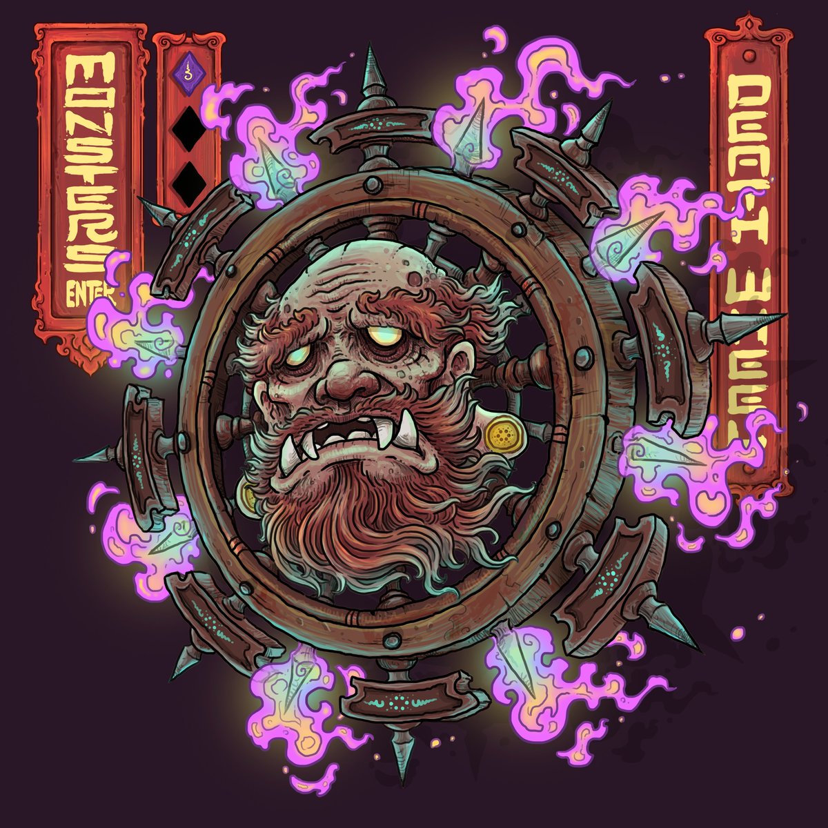 MONSTERS ENTER #015 - Death wheel.

An evil spirit cursed to guard the gates of hell. His head is pinned to the wheel of a cart, floats around and sometimes steals the souls of men back to hell.

opensea.io/assets/ethereu…

#NFTs #NFTCommmunity