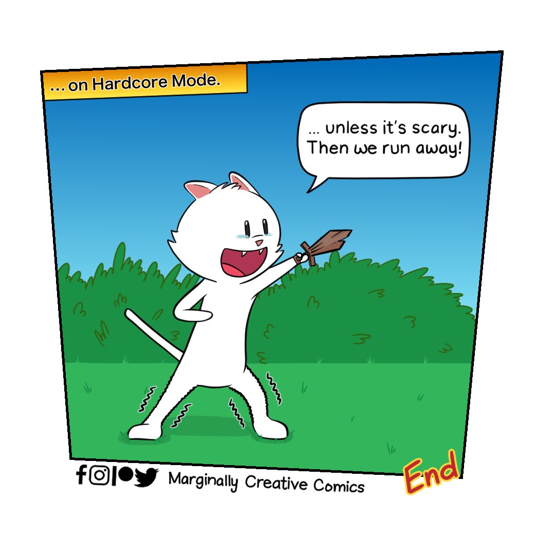m_c_comics's tweet photo. New Comic! Comic #069. The rush of starting a new game!… but it’s on Hardcore and you don’t want to die. 😩
#comic #comics #webcomic #webcomics #humor #funny #art #drawing #digitalart #cat #cats #game #games #videogame #hardcore #brave #notbrave https://t.co/N595FxDYlq