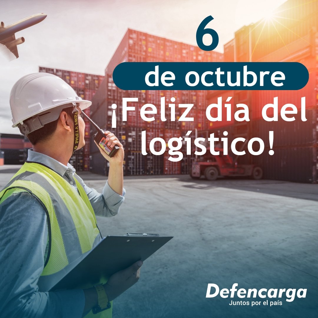 DefencargaCo's tweet photo. 🎉 Felicidades a todos los profesionales en la logística que promueven un sector más eficiente en beneficio del país. 

"El arte de mover el mundo está en manos de los logísticos". ✈️

¡Feliz día del logístico! 🙋🏻‍♀️🙋🏻

#Logística #Transporte https://t.co/71uTdPp7JX