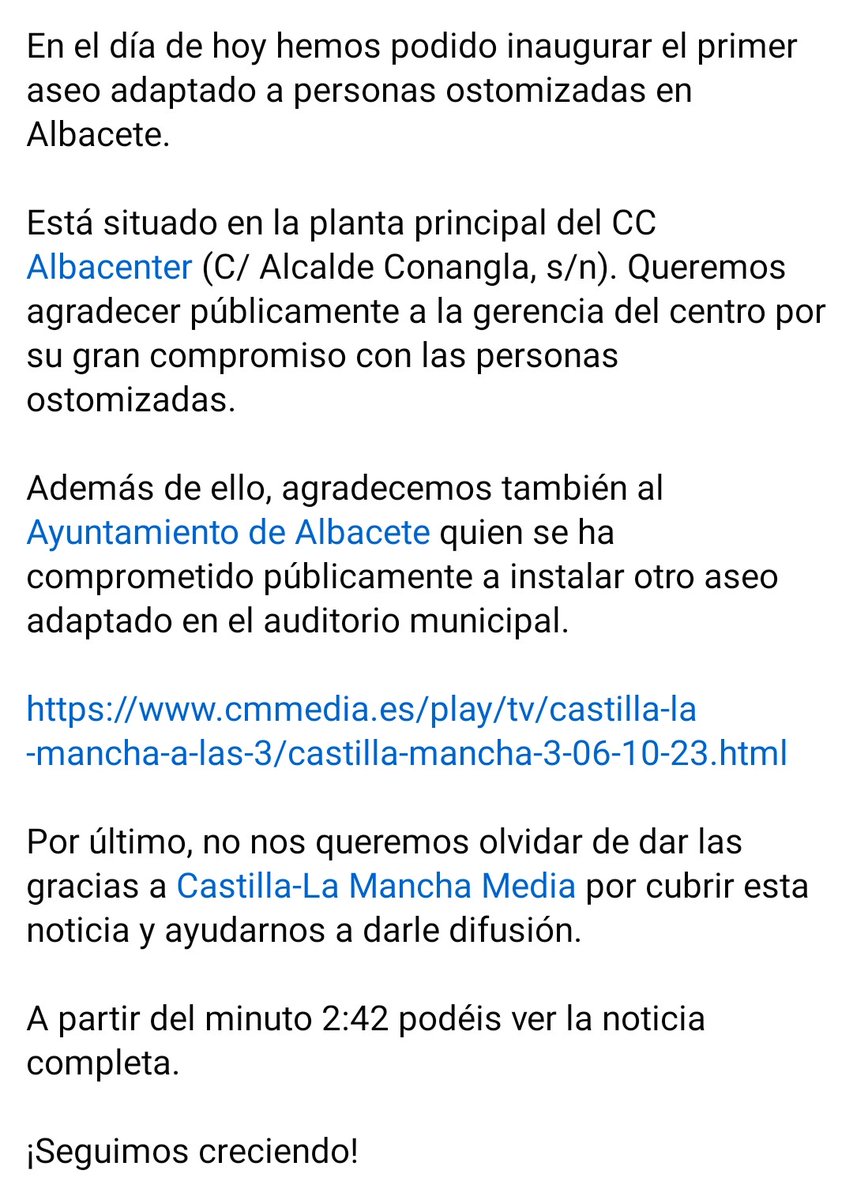 ¡Seguimos sumando! 💚

<a href="/CMM_noticias/">Noticias CMM</a> <a href="/CMM_es/">Castilla-La Mancha Media</a> <a href="/albacenter/">Albacenter C. Cial.</a> <a href="/AytoAlbacete/">Ayuntamiento de Albacete</a> <a href="/FAPOE_/">FAPOE</a>