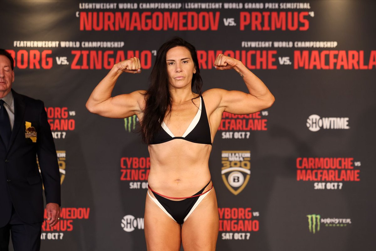 #BELLATOR300 Official Weigh-In Results: Cat Zingano (@CatZingano) (144.6)