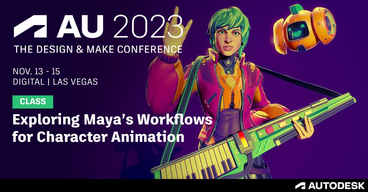 🎨 Don't miss out on this amazing character animation in Maya class hosted by @SirWadeFX at #AU2023 and explore the hidden features and toolsets that will take your animated performances to the next level. Learn more here: autodesk.com/au2023-me