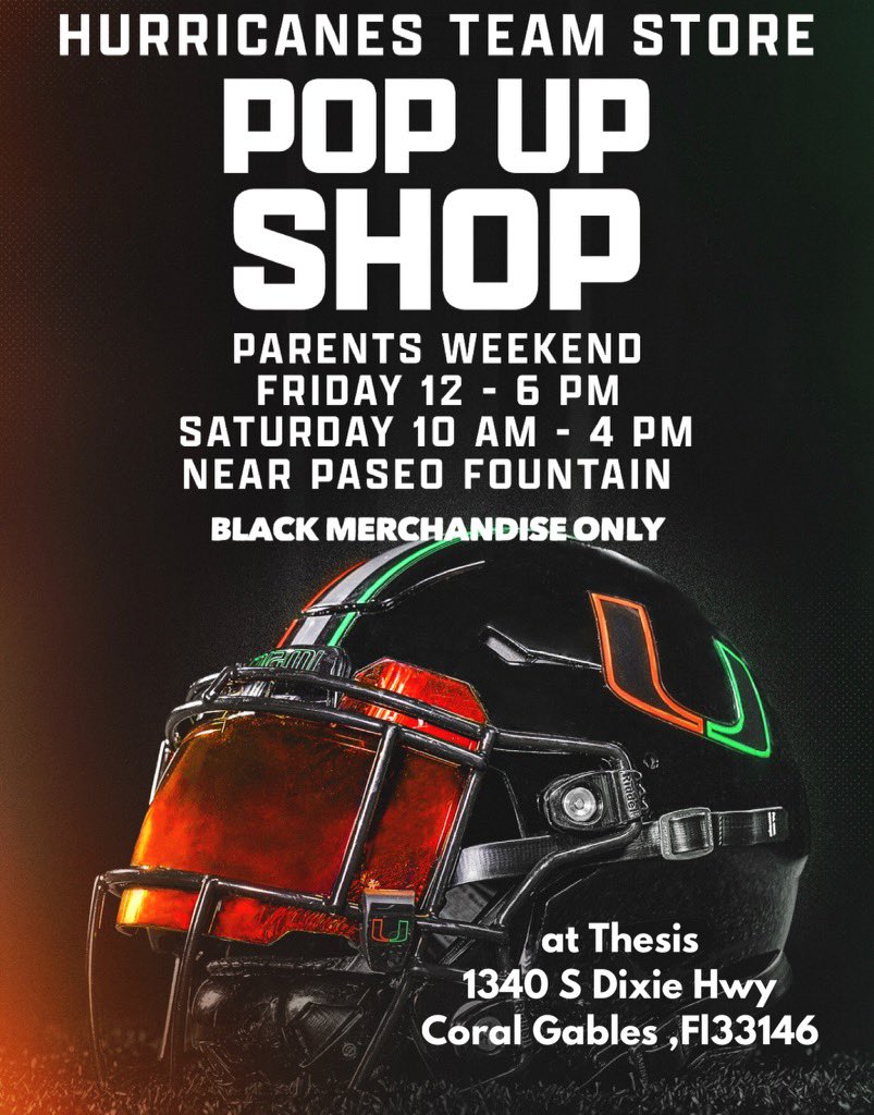 🚨 ATTENTION CANES 🚨 Tomorrow is a black out! Let’s show up and show out! Need black merchandise for the game? Tomorrow there is a stand set up at ⭐️Thesis Hotel⭐️ details below!
