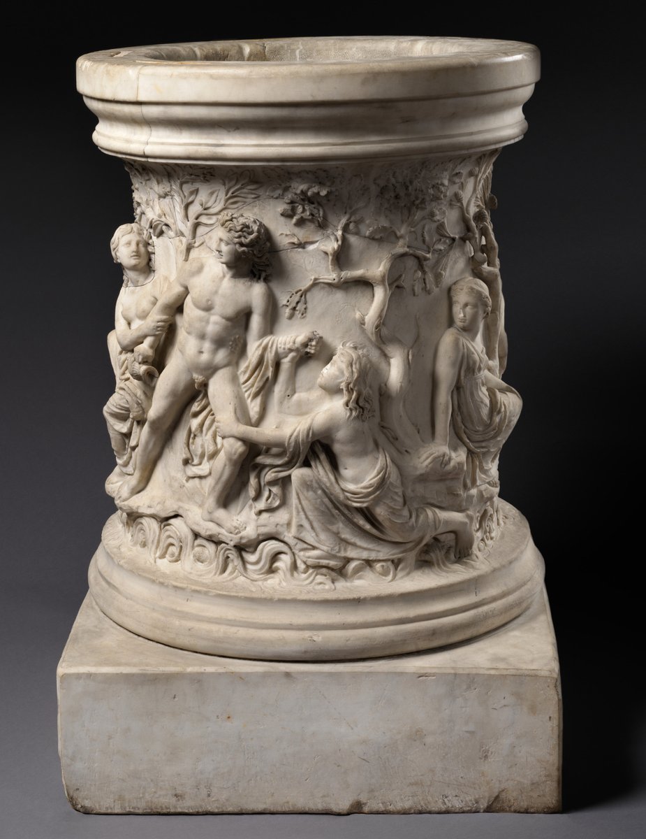 thejadesphinx's tweet image. This puteal (wellhead) is an outstanding example of Roman figural relief sculpture of the second century A.D. It once covered a well in Ostia, the port town of ancient Rome, probably within a sumptuous Roman villa  along the Tiber River.

#Puteal #wellhead #Tiber #ancientrome