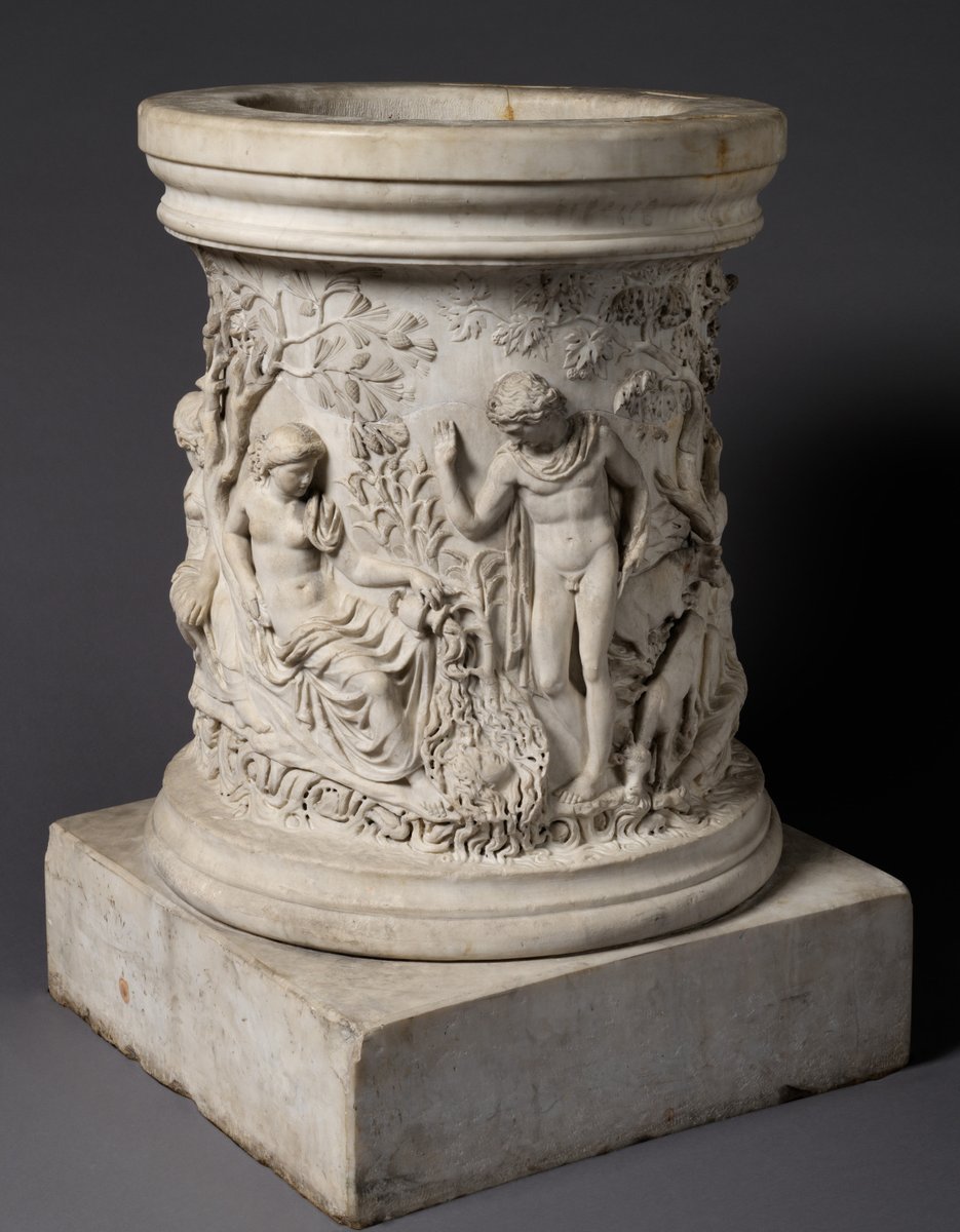 thejadesphinx's tweet image. This puteal (wellhead) is an outstanding example of Roman figural relief sculpture of the second century A.D. It once covered a well in Ostia, the port town of ancient Rome, probably within a sumptuous Roman villa  along the Tiber River.

#Puteal #wellhead #Tiber #ancientrome