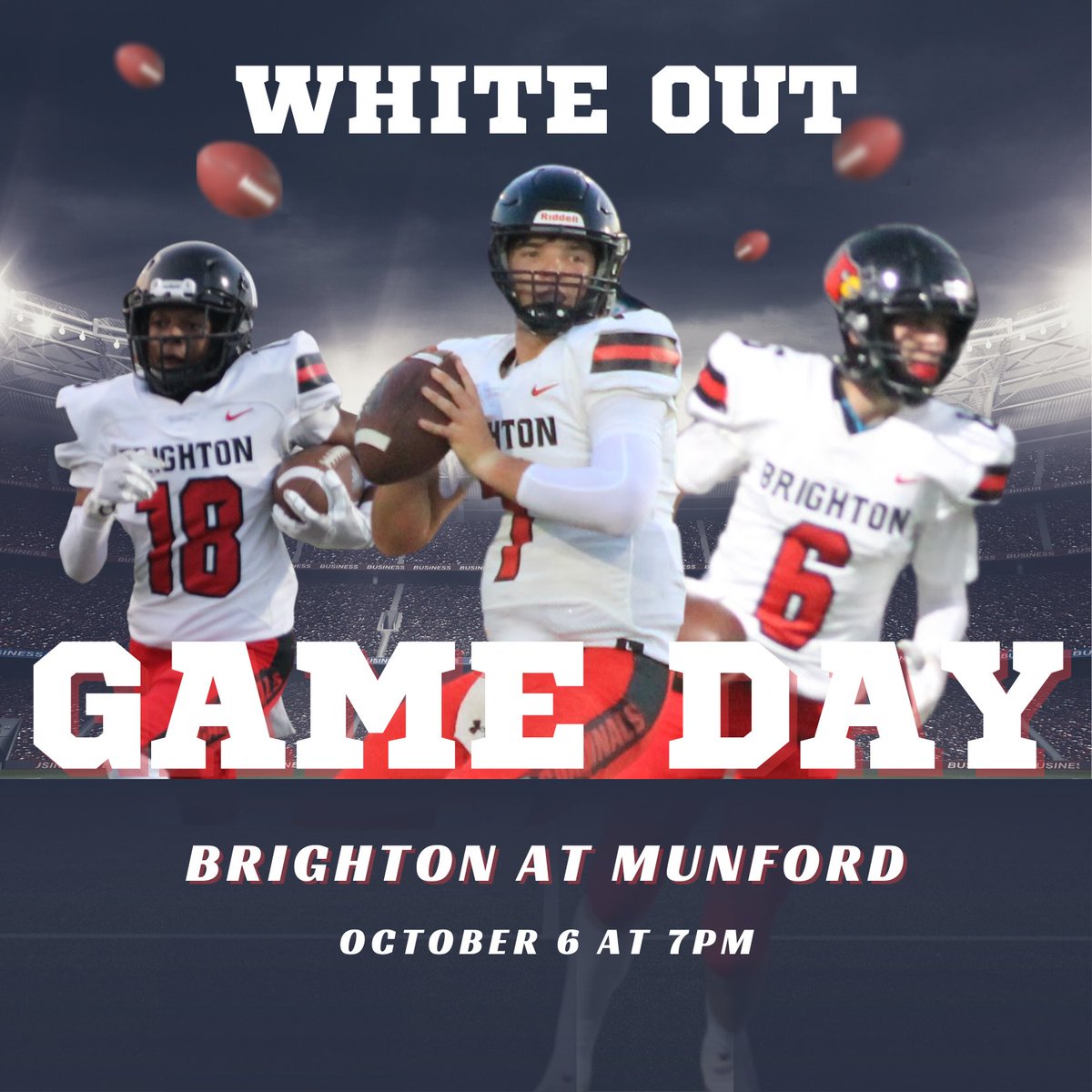 CardFootballBHS's tweet image. White out tonight! See you at 7 at z Munford!