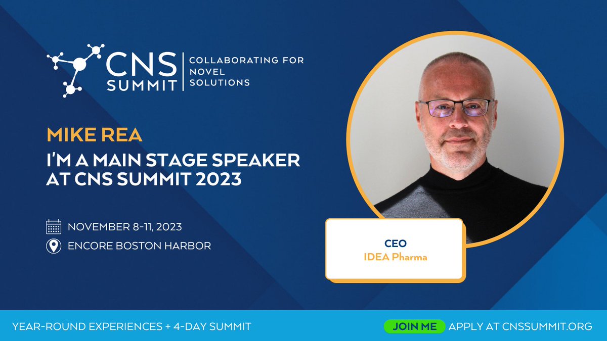 This meeting dives deeper on innovation than any other in pharma… So looking forward to being there again this year <a href="/CNSSummit/">CNS Summit</a>