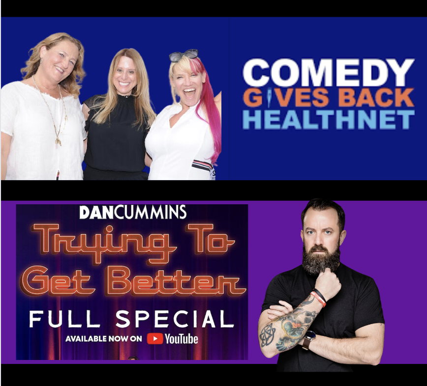 BenningtonShow's tweet photo. Thank you @D_Cummins for hanging out with us and talking about  #tryingtogetbetter.  Check it out on YouTube!  And coming up we talk with @zolane and @AmberJLawson from @ComedyGivesBack about their new health program for people who work in comedy. Go to https://t.co/rdxaBSHFgf. https://t.co/GghHyol0hh