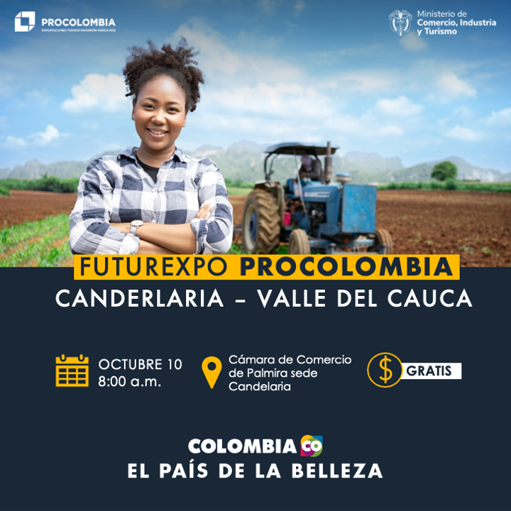 PROCOLOMBIACO's tweet photo. 🙋 Participe en #Futurexpo Valle del Cauca y conozca herramientas que le permitirán llevar sus bienes y servicios de #OrigenColombiano 🇨🇴 a nuevos mercados. #ElPaísDeLaBelleza ✨🌎

🗓️ 10 de octubre
⏰ Desde las 8:00 a.m.

Inscríbase acá ⬇️
https://t.co/Q2gdGniuLX https://t.co/F3lepBKDvE